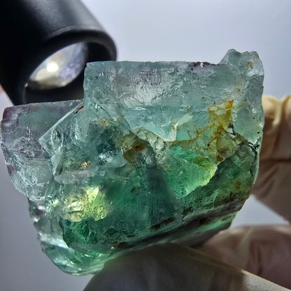 Phantom Fluorit Würfel Stufe, parkettiert grün Okorusu, Namibia 85*54*33mm #13062