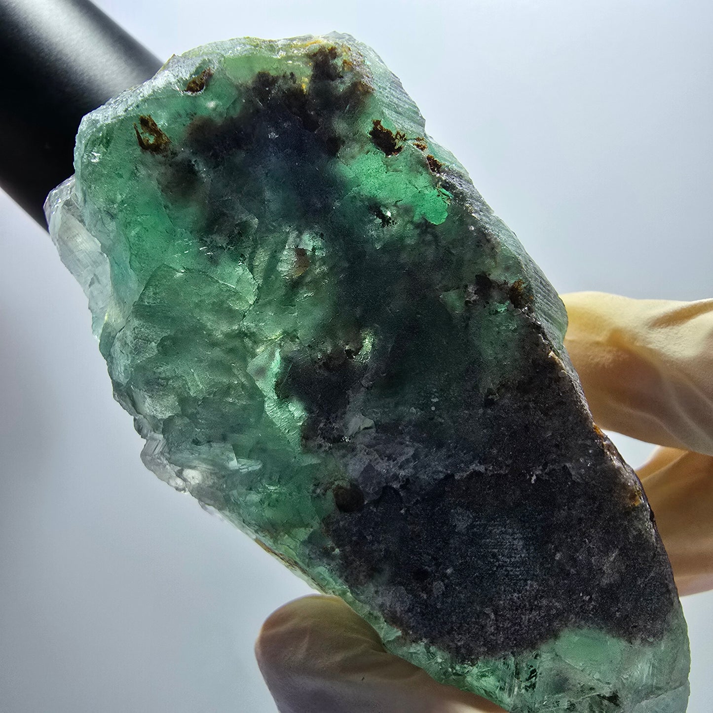 Phantom Fluorit Würfel Stufe, parkettiert grün Okorusu, Namibia 85*54*33mm #13062