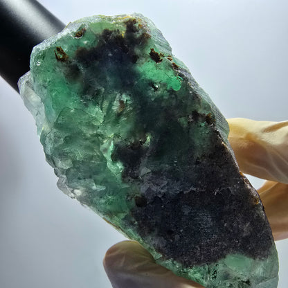 Phantom Fluorit Würfel Stufe, parkettiert grün Okorusu, Namibia 85*54*33mm #13062