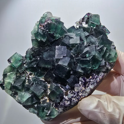 Phantom Fluorit Würfel Stufe, zonal, parkettiert Okorusu, Namibia 109*78*32mm #13063
