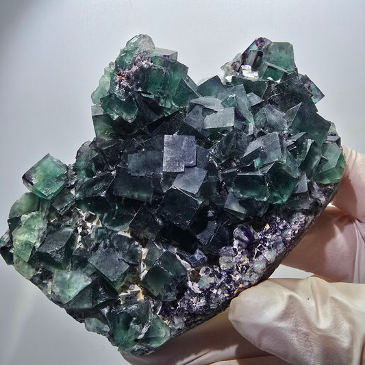 Phantom Fluorit Würfel Stufe, zonal, parkettiert Okorusu, Namibia 109*78*32mm #13063