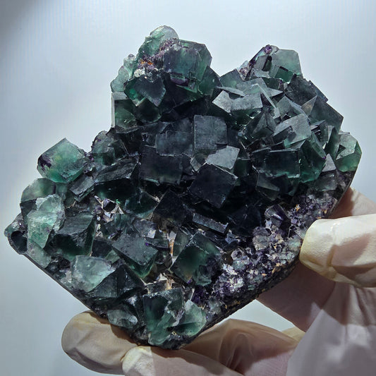 Phantom Fluorit Würfel Stufe, zonal, parkettiert Okorusu, Namibia 109*78*32mm #13063