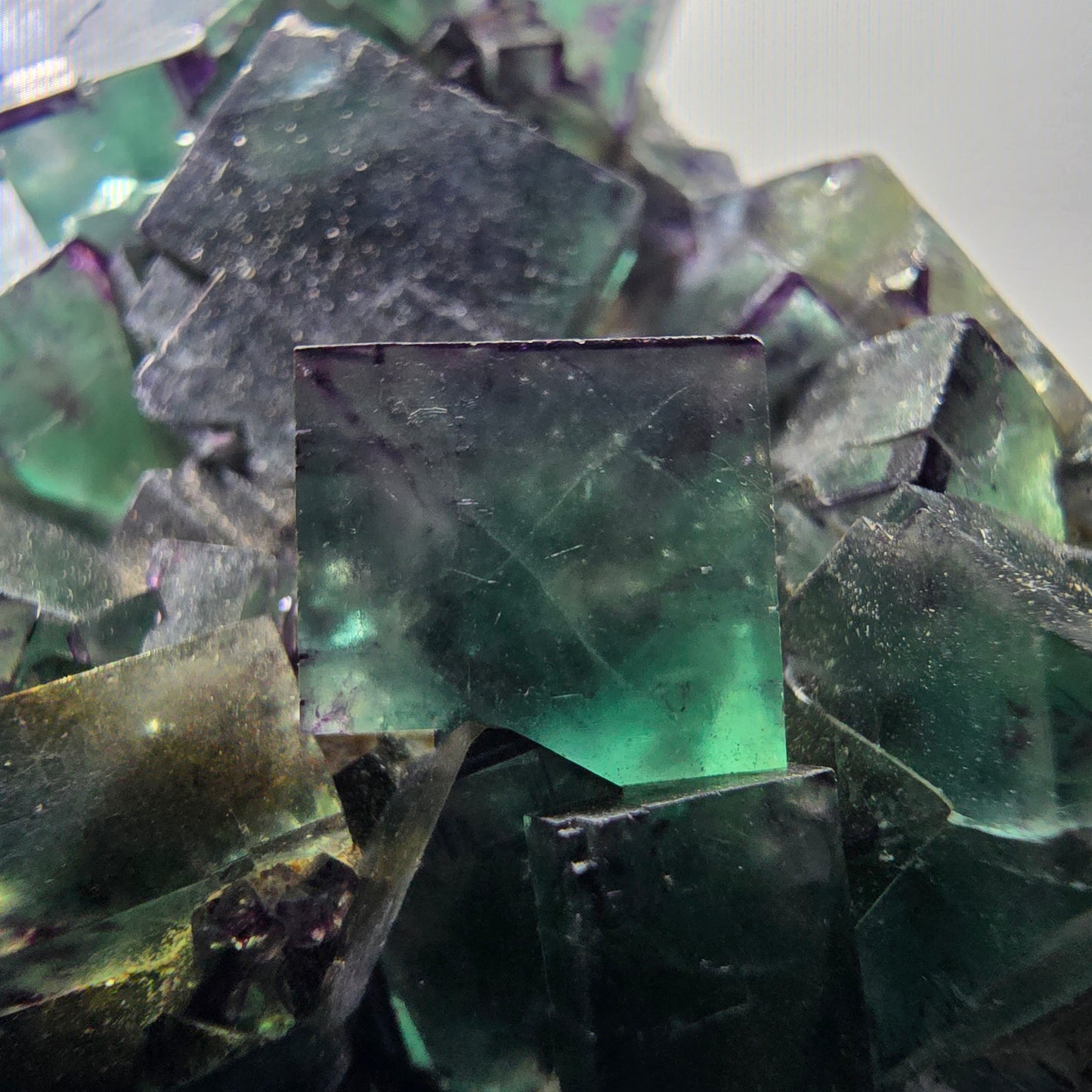 Phantom Fluorit Würfel Stufe, zonal, parkettiert Okorusu, Namibia 109*78*32mm #13063