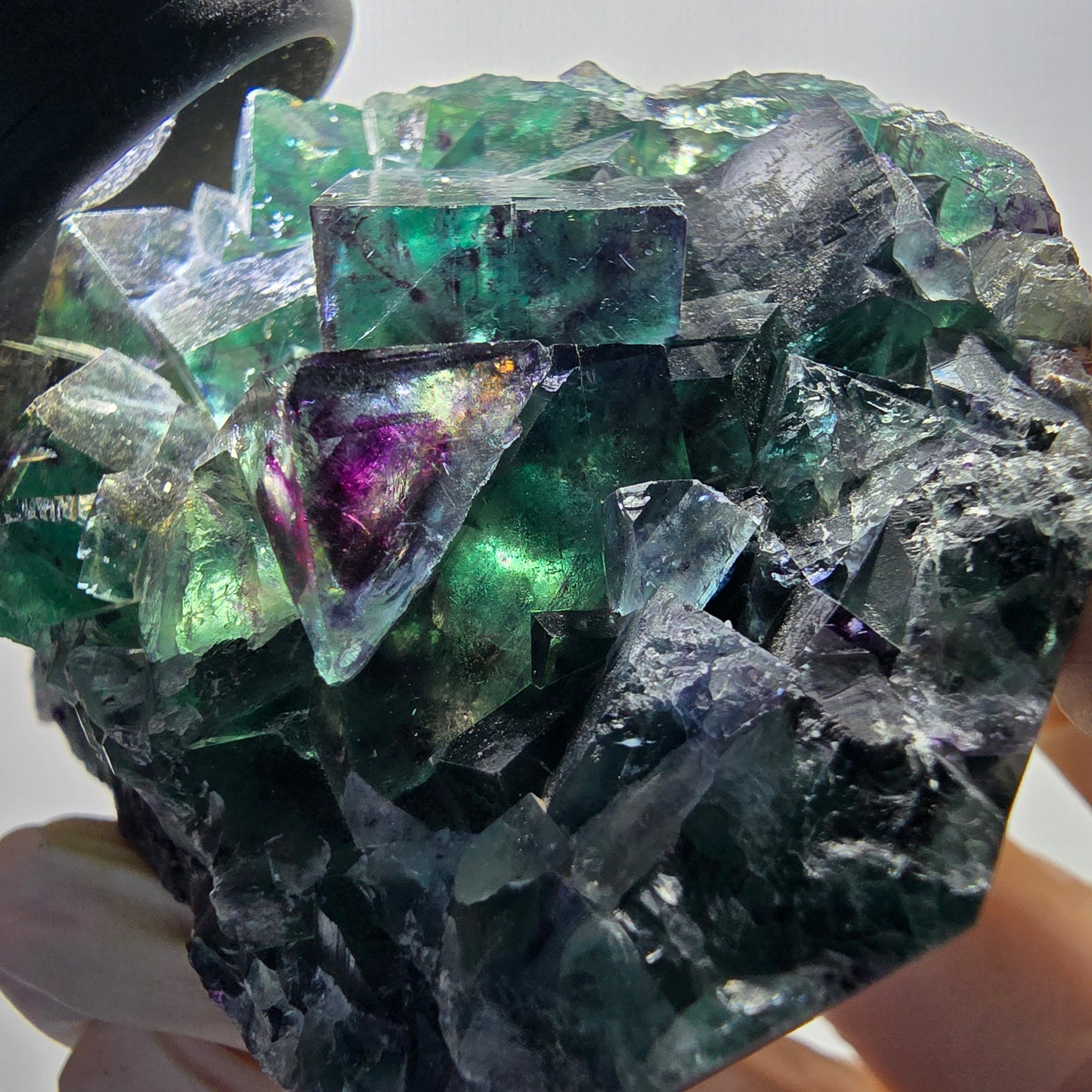 Phantom Fluorit Würfel Stufe, grün lila Okorusu, Namibia 91*58*31mm #13064