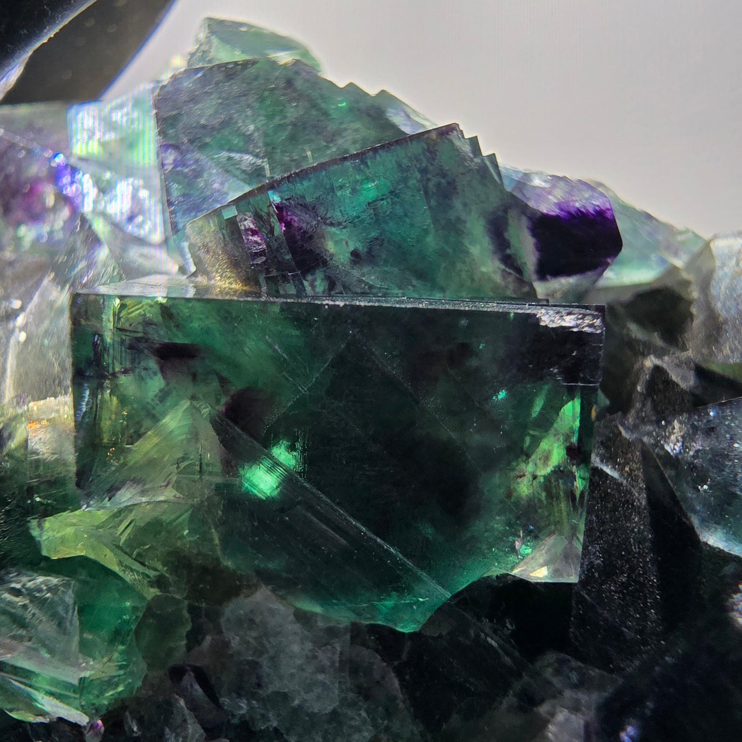 Phantom Fluorit Würfel Stufe, grün lila Okorusu, Namibia 91*58*31mm #13064
