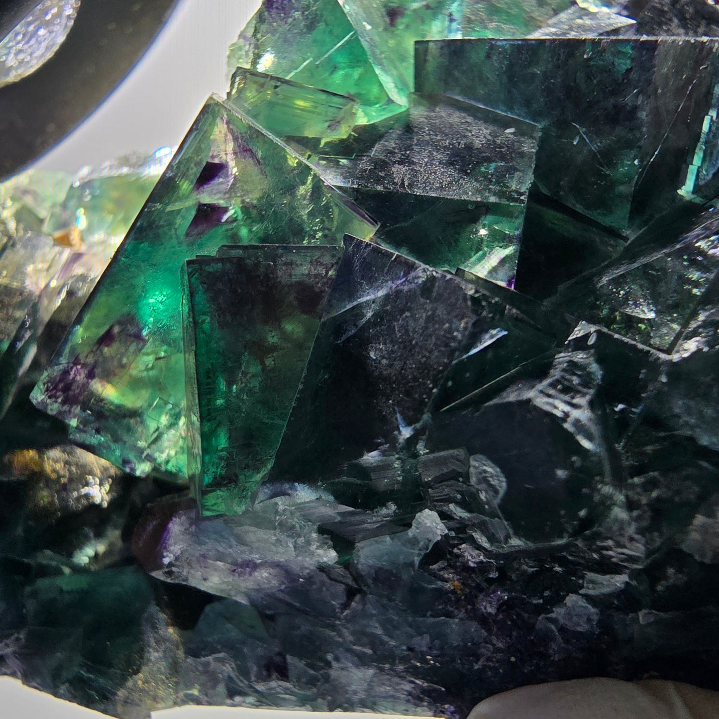 Phantom Fluorit Würfel Stufe, grün lila Okorusu, Namibia 91*58*31mm #13064