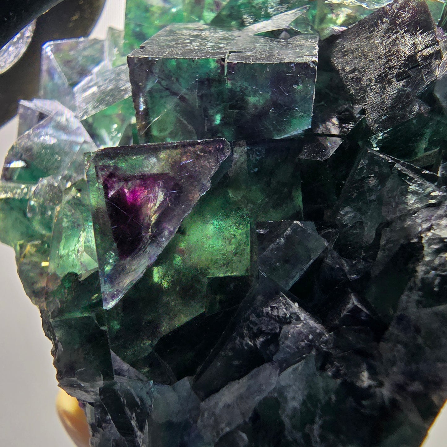 Phantom Fluorit Würfel Stufe, grün lila Okorusu, Namibia 91*58*31mm #13064