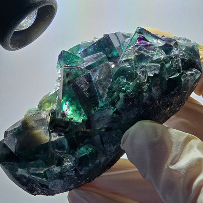 Phantom Fluorit Würfel Stufe, grün lila Okorusu, Namibia 91*58*31mm #13064