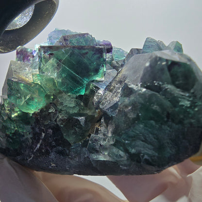 Phantom Fluorit Würfel Stufe, grün lila Okorusu, Namibia 91*58*31mm #13064