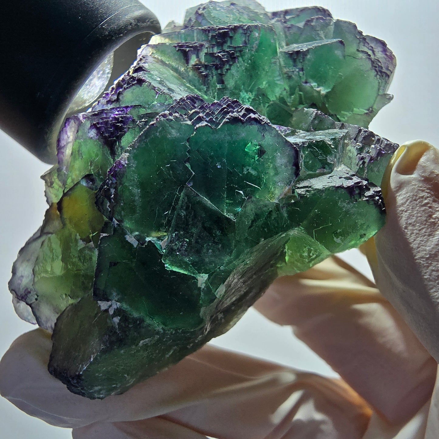 Phantom Fluorit Würfel Stufe, zonal, parkettiert Okorusu, Namibia 95*56*36mm #13066