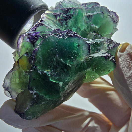 Phantom Fluorit Würfel Stufe, zonal, parkettiert Okorusu, Namibia 95*56*36mm #13066
