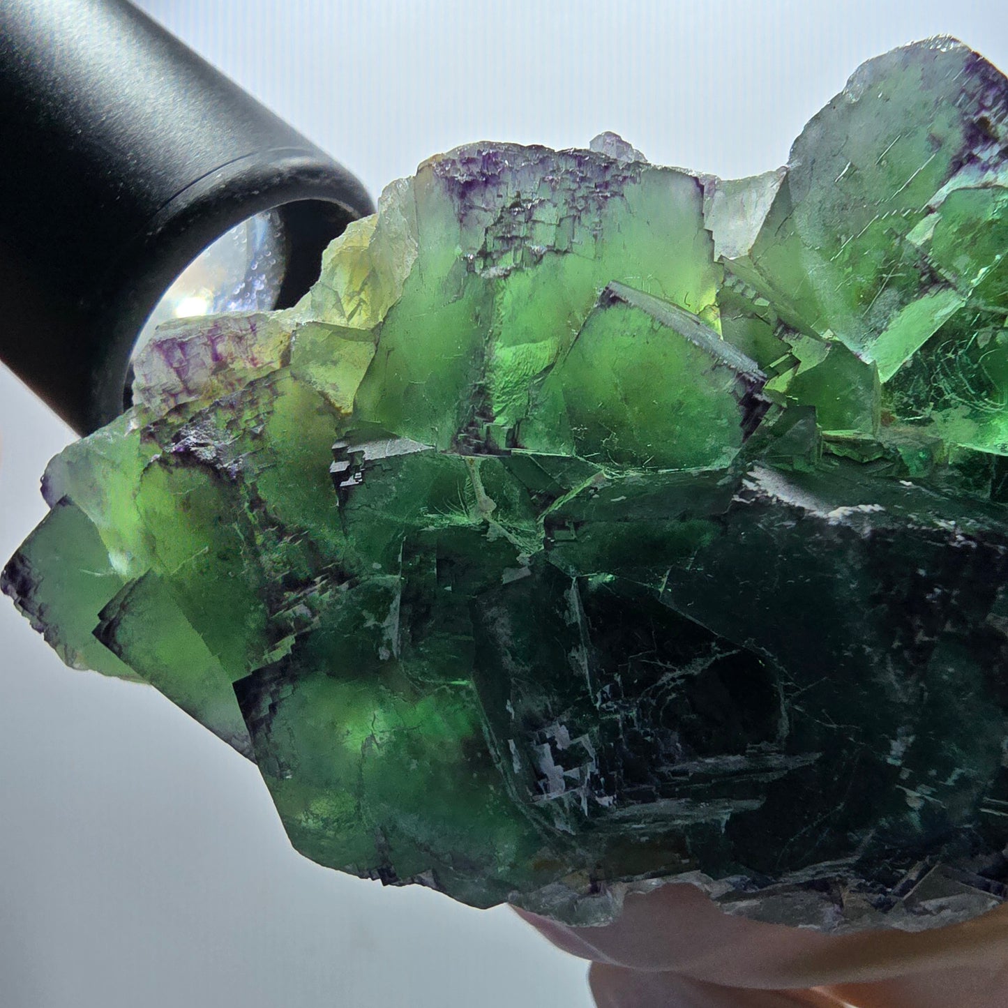 Phantom Fluorit Würfel Stufe, zonal, parkettiert Okorusu, Namibia 95*56*36mm #13066