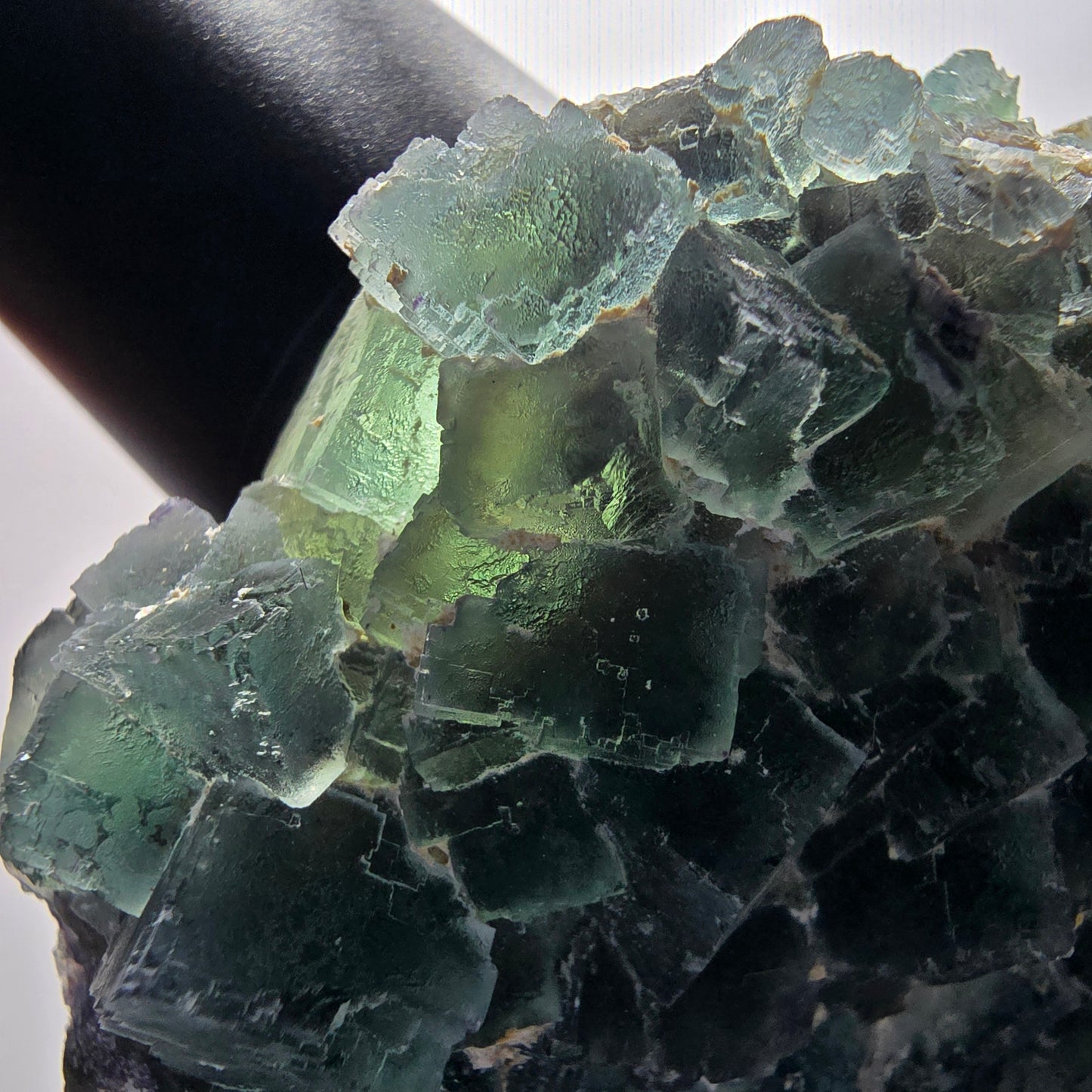 Phantom Fluorit Würfel Stufe, parkettiert grün Okorusu, Namibia 90*72*24mm #13067