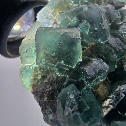 Phantom Fluorit Würfel Stufe, parkettiert grün Okorusu, Namibia 90*72*24mm #13067