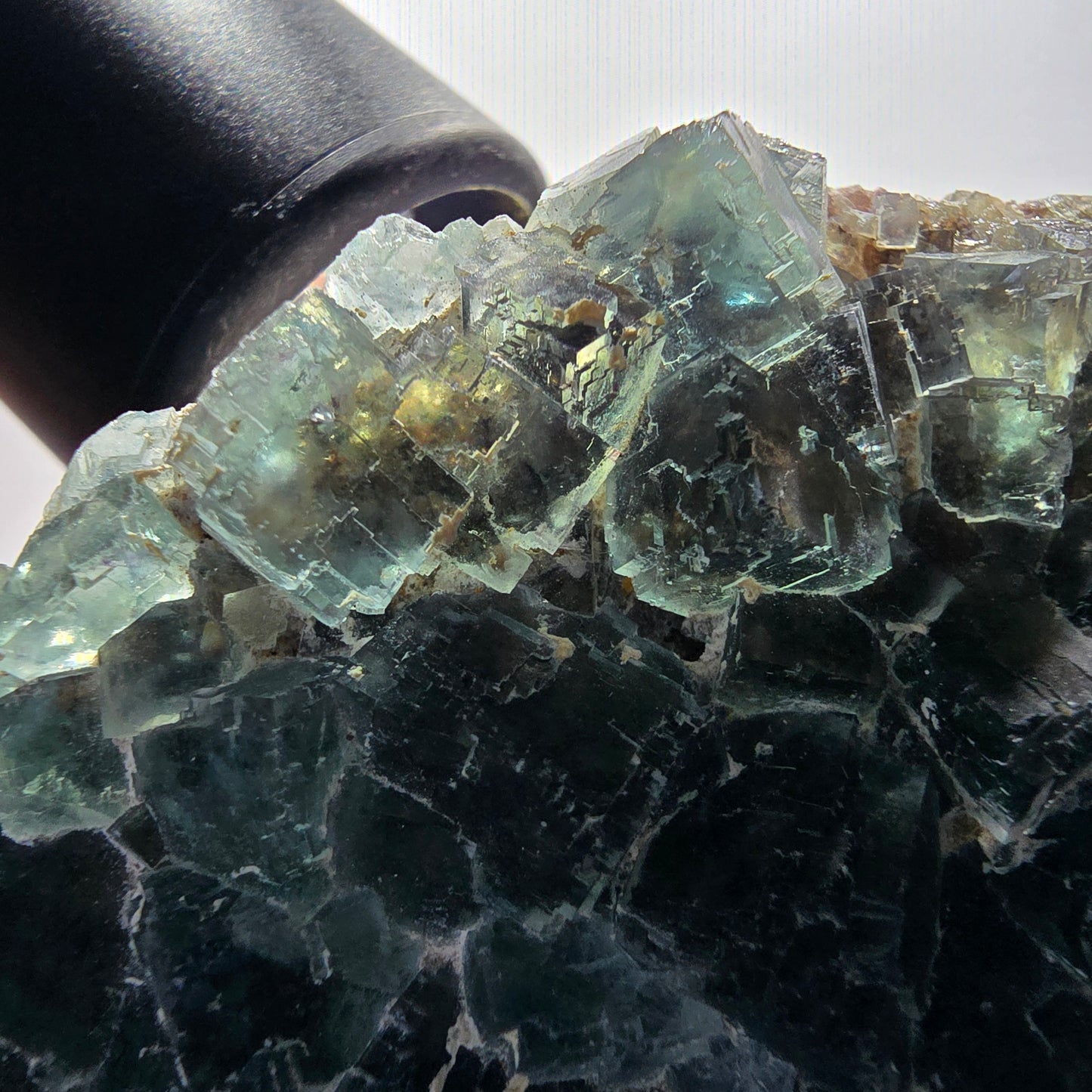Phantom Fluorit Würfel Stufe, parkettiert grün Okorusu, Namibia 90*72*24mm #13067