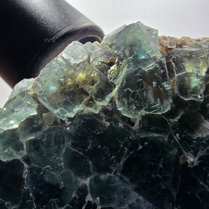Phantom Fluorit Würfel Stufe, parkettiert grün Okorusu, Namibia 90*72*24mm #13067
