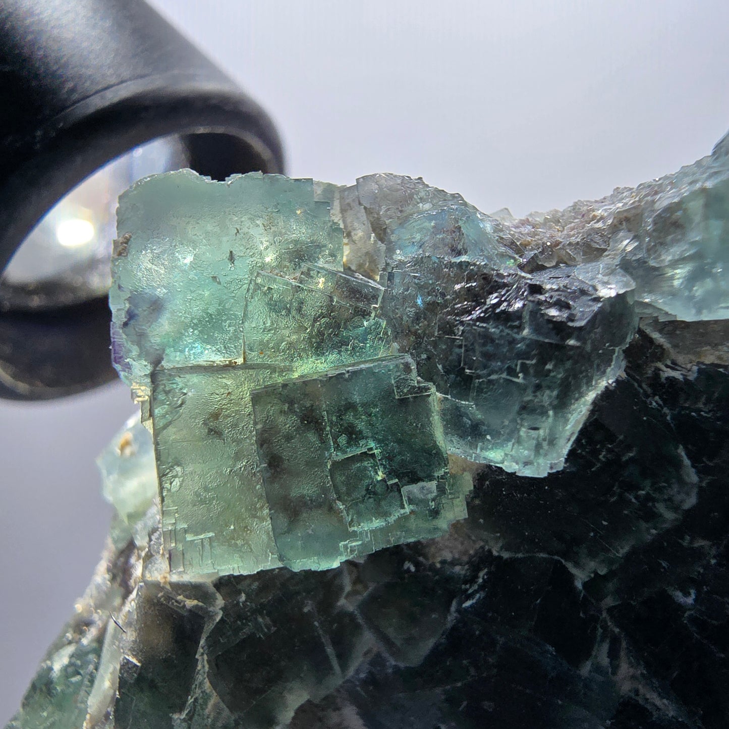 Phantom Fluorit Würfel Stufe, parkettiert grün Okorusu, Namibia 90*72*24mm #13067