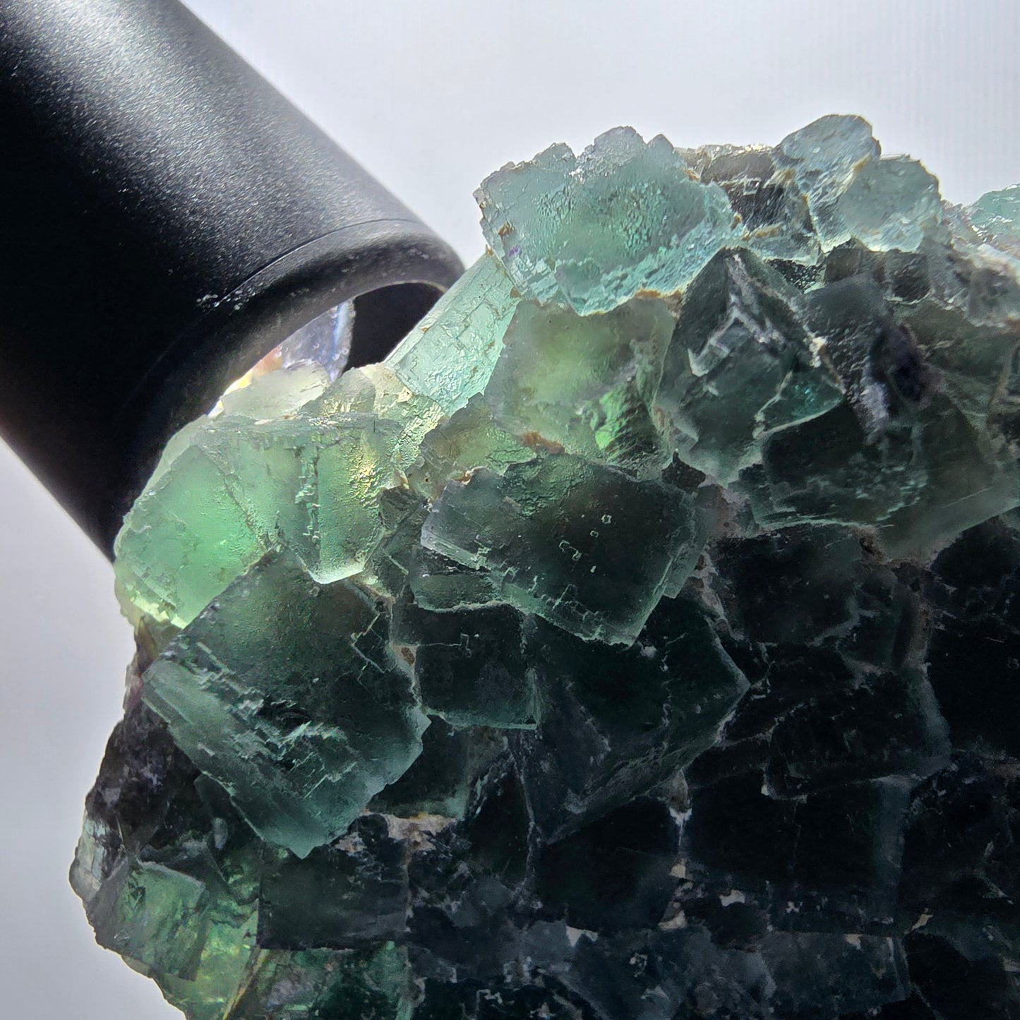 Phantom Fluorit Würfel Stufe, parkettiert grün Okorusu, Namibia 90*72*24mm #13067