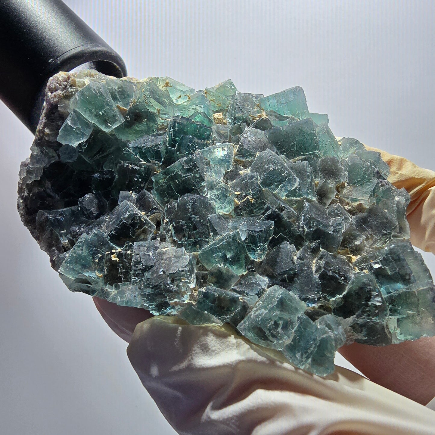 Phantom Fluorit Würfel Stufe, parkettiert grün Okorusu, Namibia 90*72*24mm #13067
