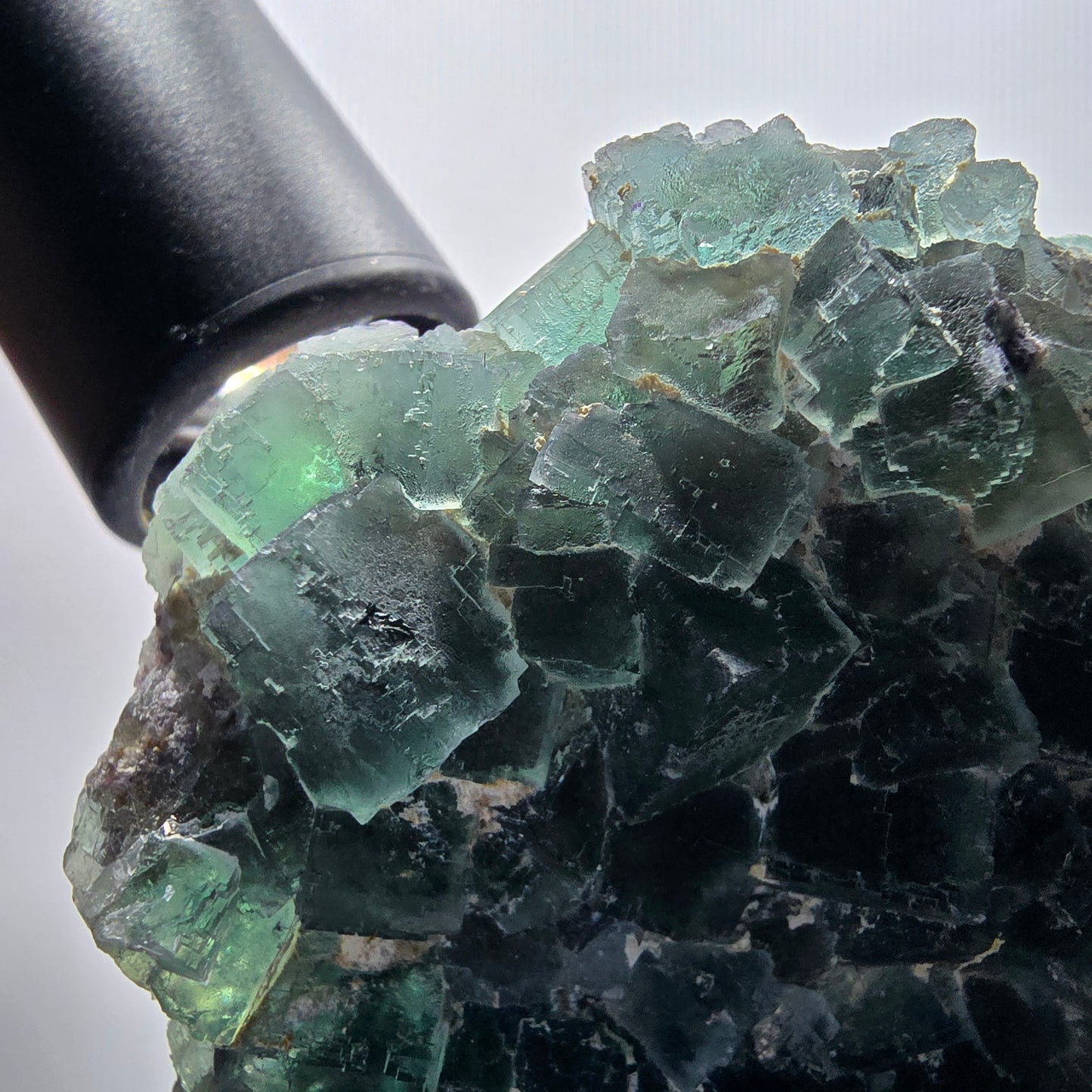 Phantom Fluorit Würfel Stufe, parkettiert grün Okorusu, Namibia 90*72*24mm #13067