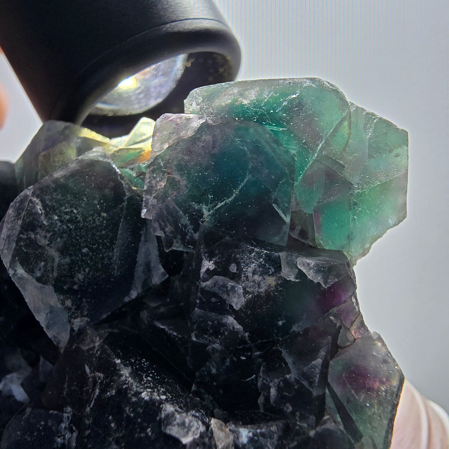Phantom Fluorit Würfel Stufe, grün lila Okorusu, Namibia 99*66*35mm #13068