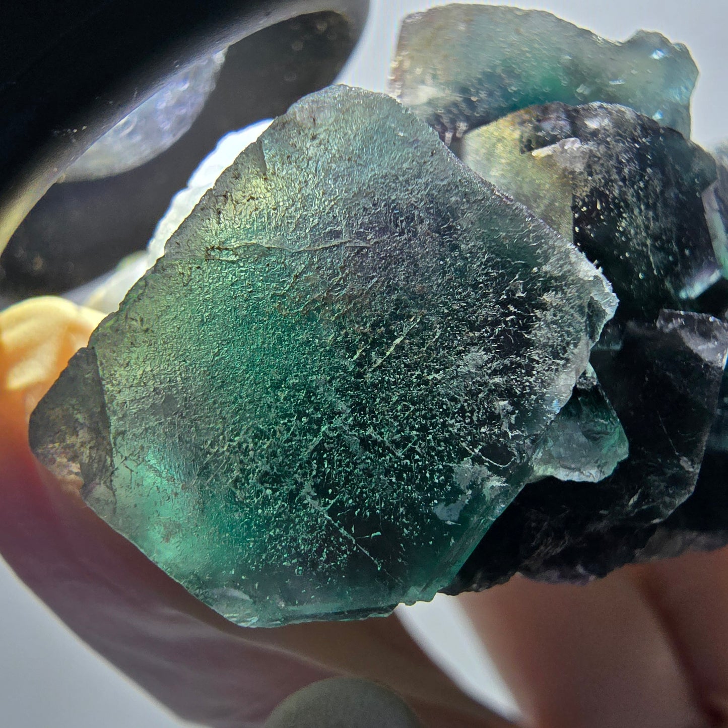 Phantom Fluorit Würfel Stufe, grün lila Okorusu, Namibia 99*66*35mm #13068