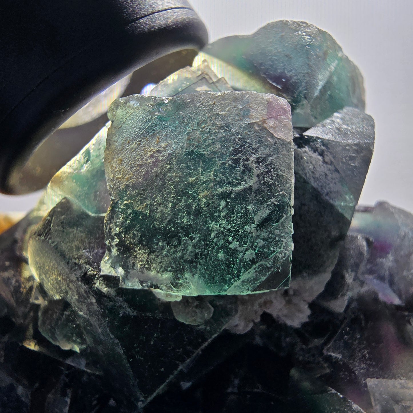 Phantom Fluorit Würfel Stufe, grün lila Okorusu, Namibia 99*66*35mm #13068