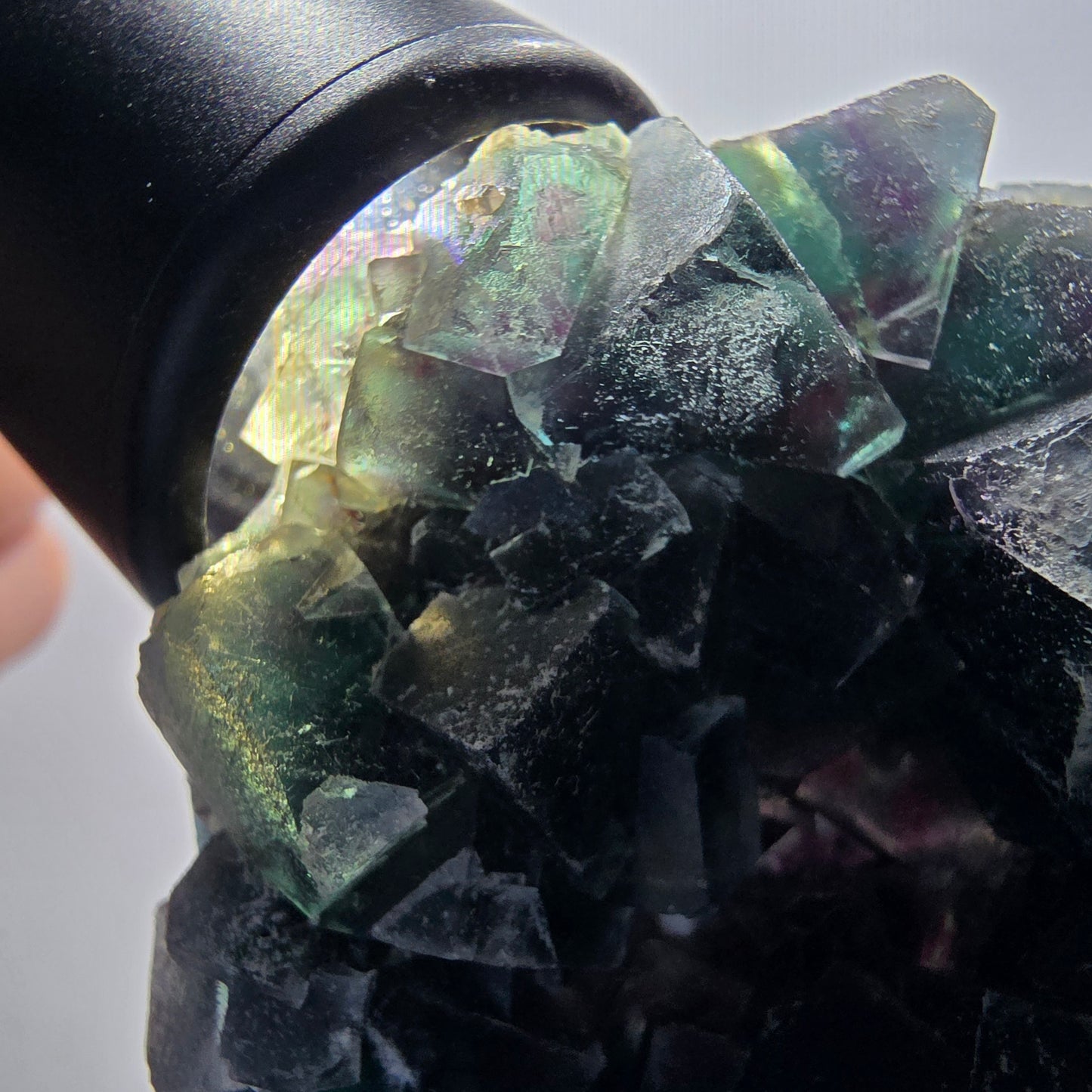 Phantom Fluorit Würfel Stufe, grün lila Okorusu, Namibia 99*66*35mm #13068