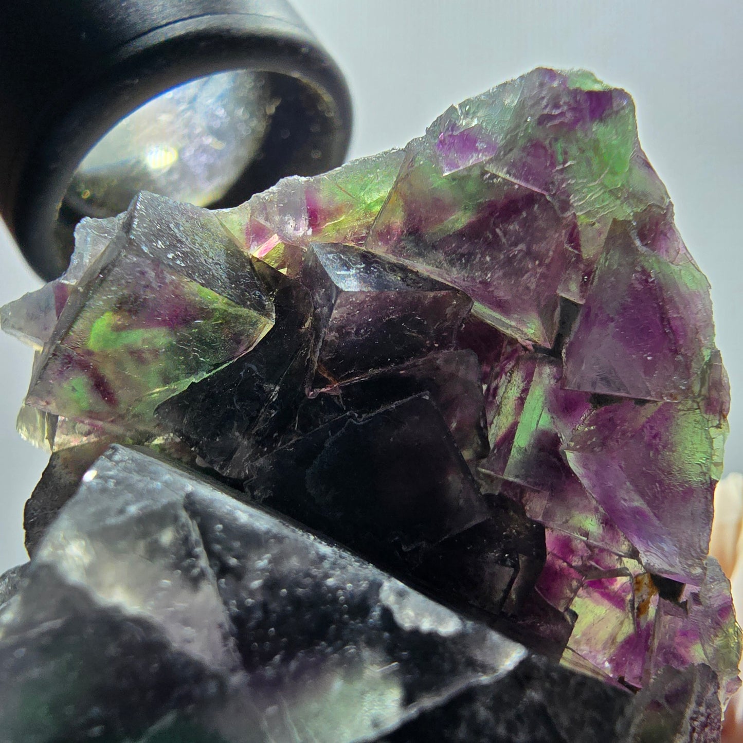 Phantom Fluorit Würfel Stufe, grün lila Okorusu, Namibia 95*53*32mm #13069