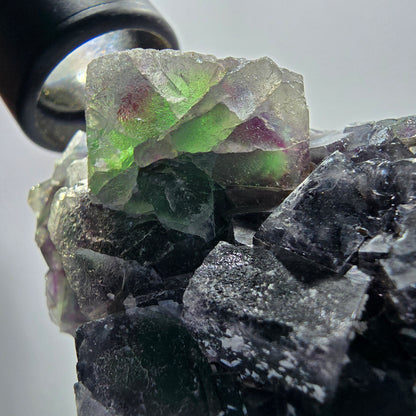 Phantom Fluorit Würfel Stufe, grün lila Okorusu, Namibia 95*53*32mm #13069