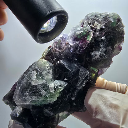Phantom Fluorit Würfel Stufe, grün lila Okorusu, Namibia 95*53*32mm #13069