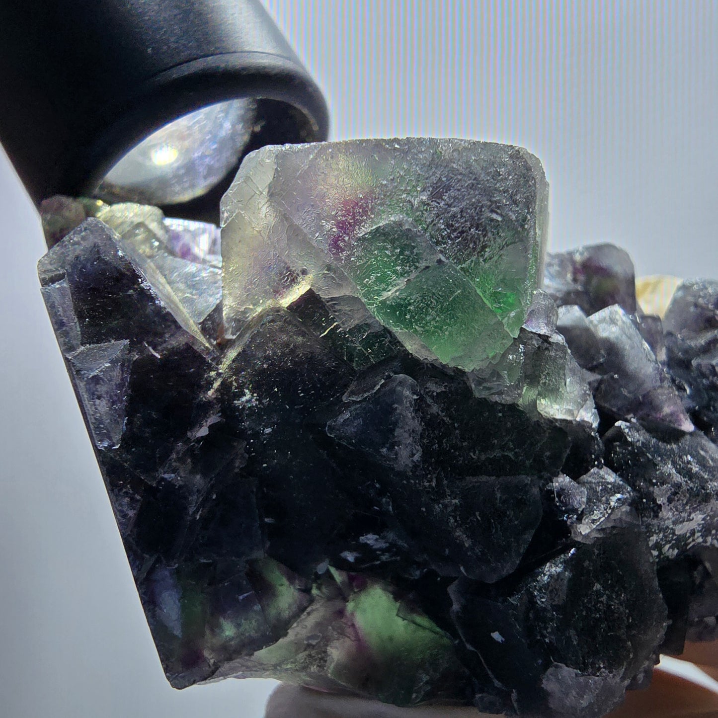 Phantom Fluorit Würfel Stufe, grün lila Okorusu, Namibia 95*53*32mm #13069