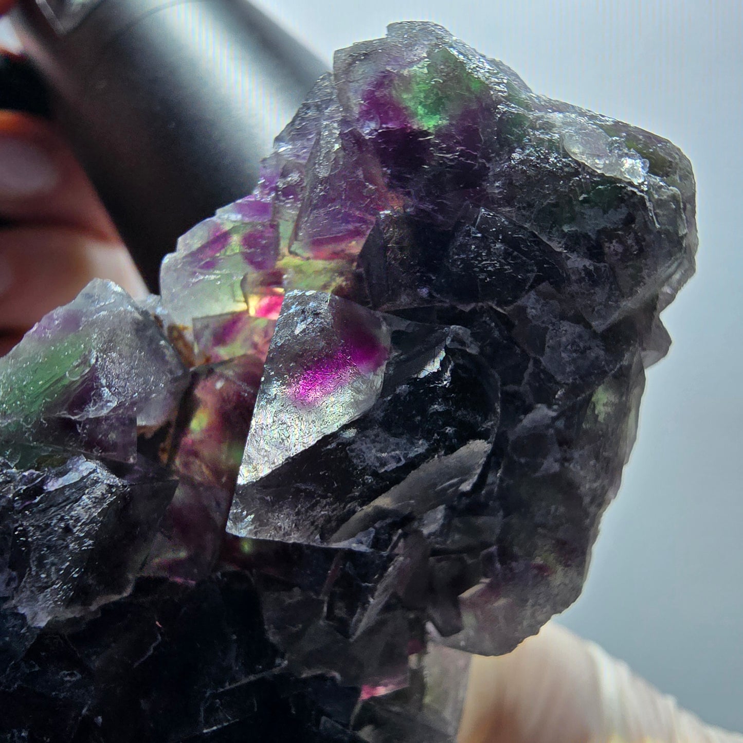 Phantom Fluorit Würfel Stufe, grün lila Okorusu, Namibia 95*53*32mm #13069