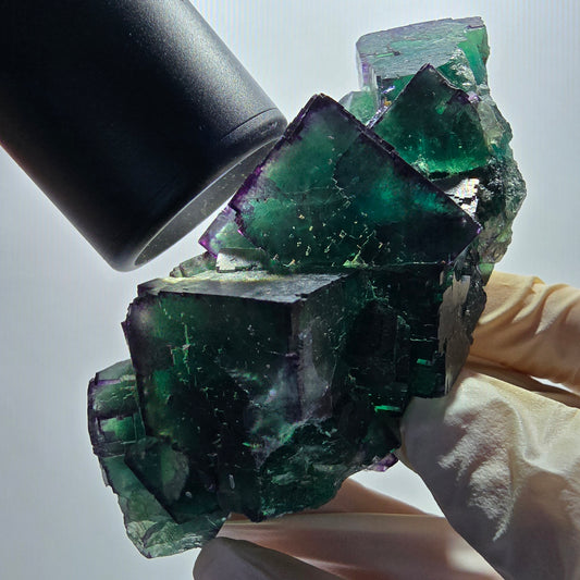 Phantom Fluorit Würfel Stufe, zonal, parkettiert Okorusu, Namibia 100*40*36mm #13070