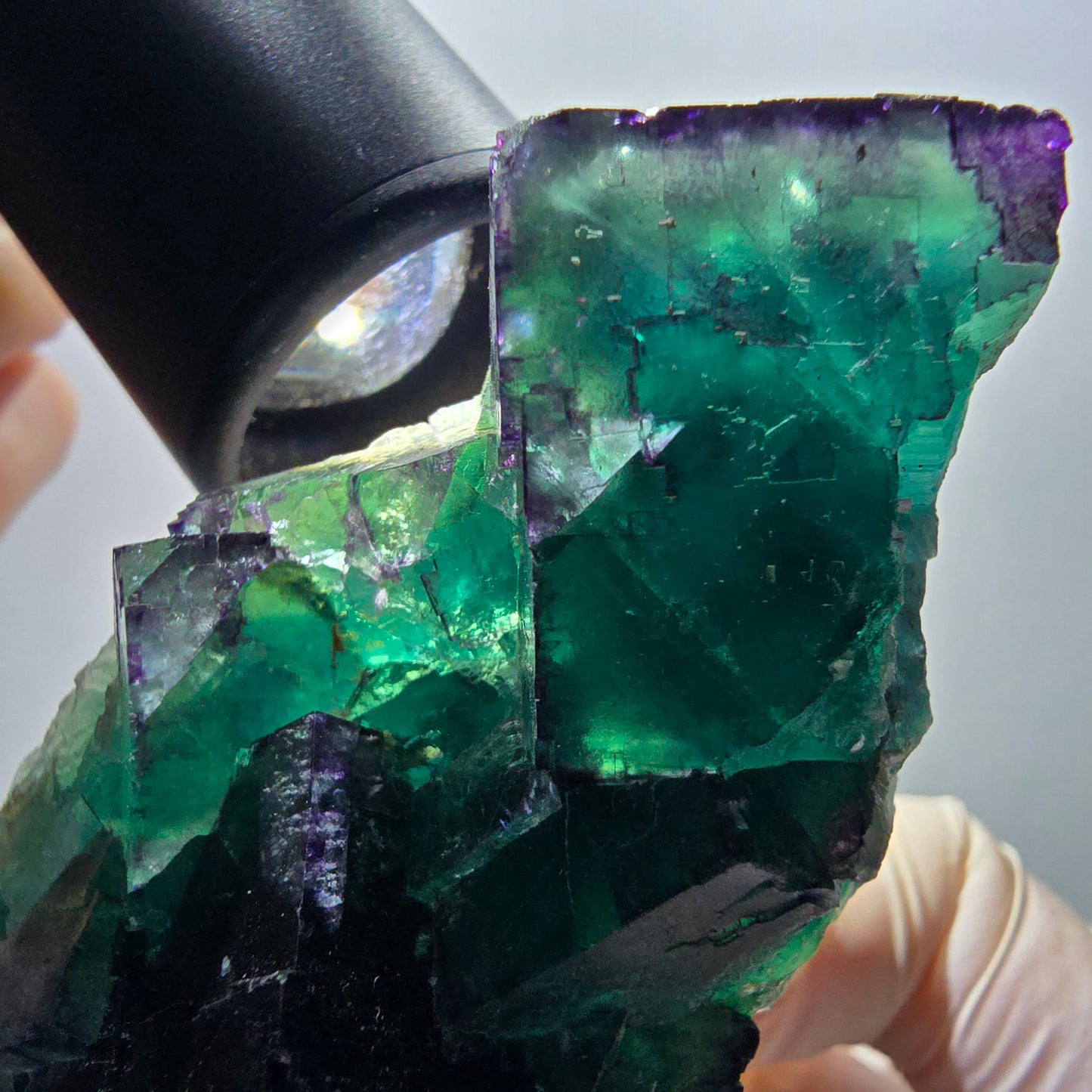 Phantom Fluorit Würfel Stufe, zonal, parkettiert Okorusu, Namibia 100*40*36mm #13070