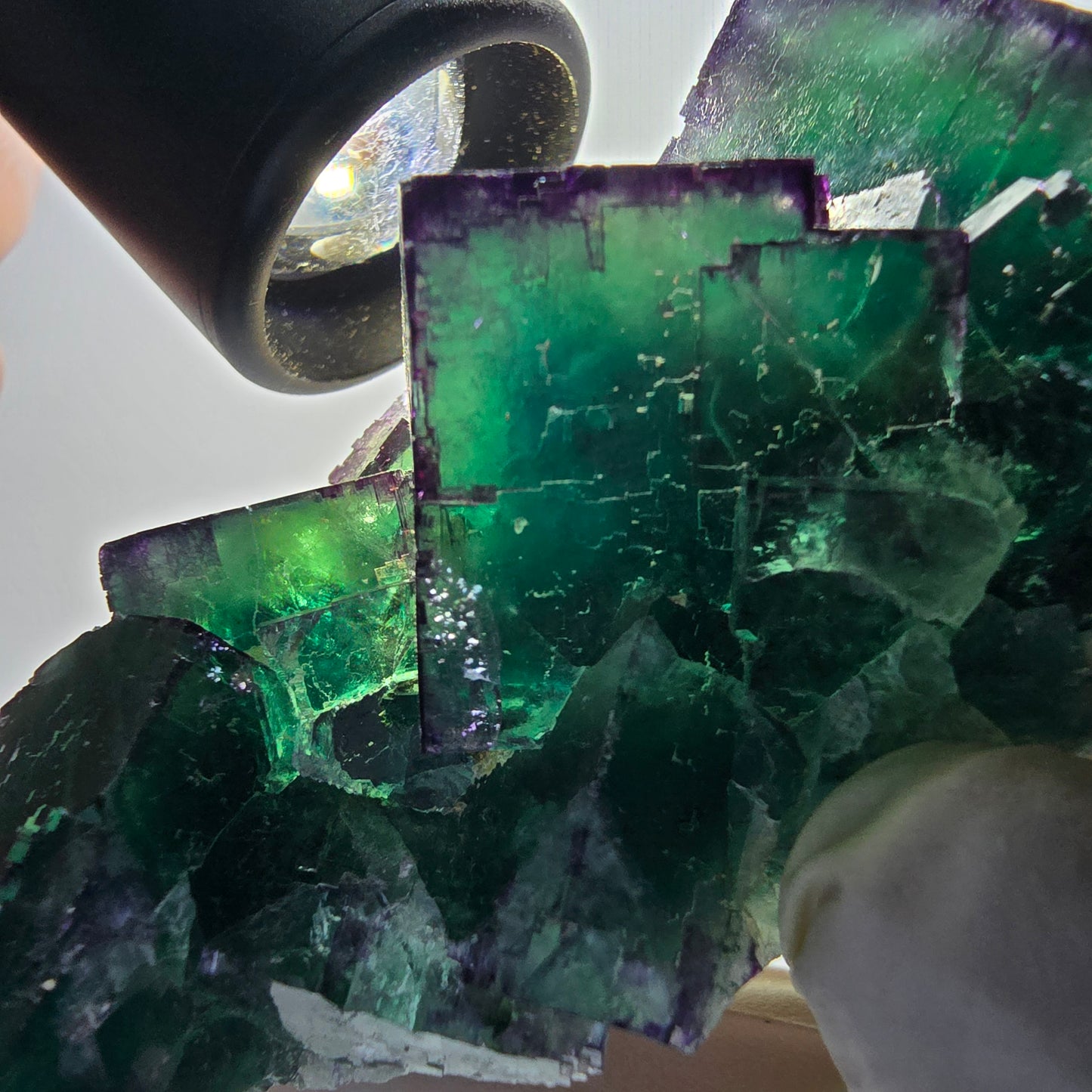 Phantom Fluorit Würfel Stufe, zonal, parkettiert Okorusu, Namibia 100*40*36mm #13070
