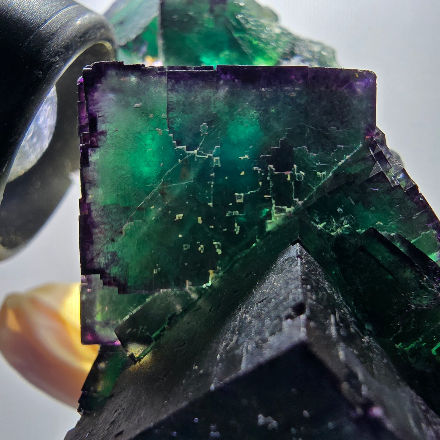 Phantom Fluorit Würfel Stufe, zonal, parkettiert Okorusu, Namibia 100*40*36mm #13070