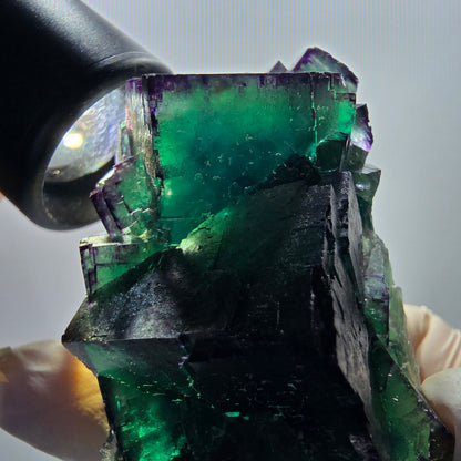 Phantom Fluorit Würfel Stufe, zonal, parkettiert Okorusu, Namibia 100*40*36mm #13070
