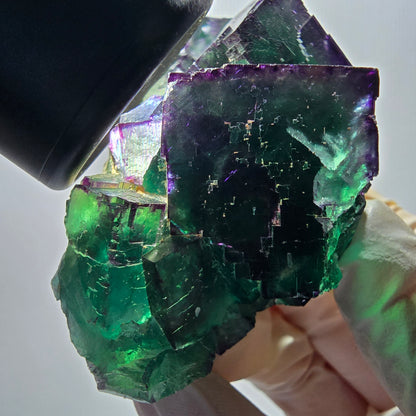 Phantom Fluorit Würfel Stufe, zonal, parkettiert Okorusu, Namibia 100*40*36mm #13070