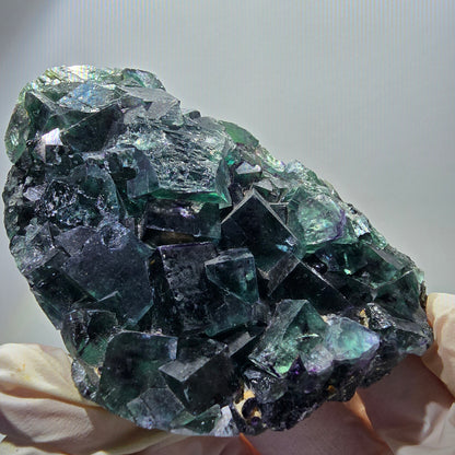Phantom Fluorit Würfel Stufe, grün lila Okorusu, Namibia 93*64*27mm #13071