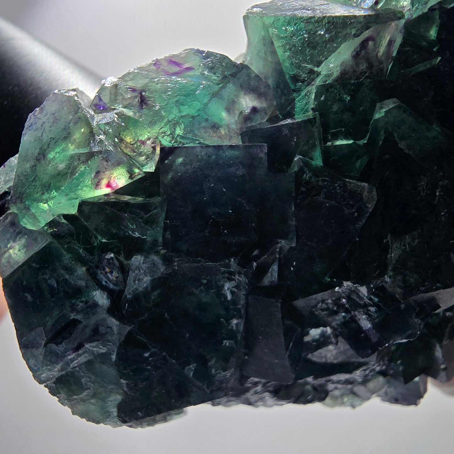 Phantom Fluorit Würfel Stufe, grün lila Okorusu, Namibia 93*64*27mm #13071