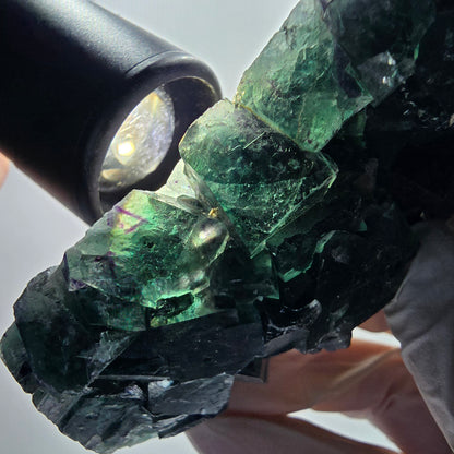 Phantom Fluorit Würfel Stufe, grün lila Okorusu, Namibia 93*64*27mm #13071
