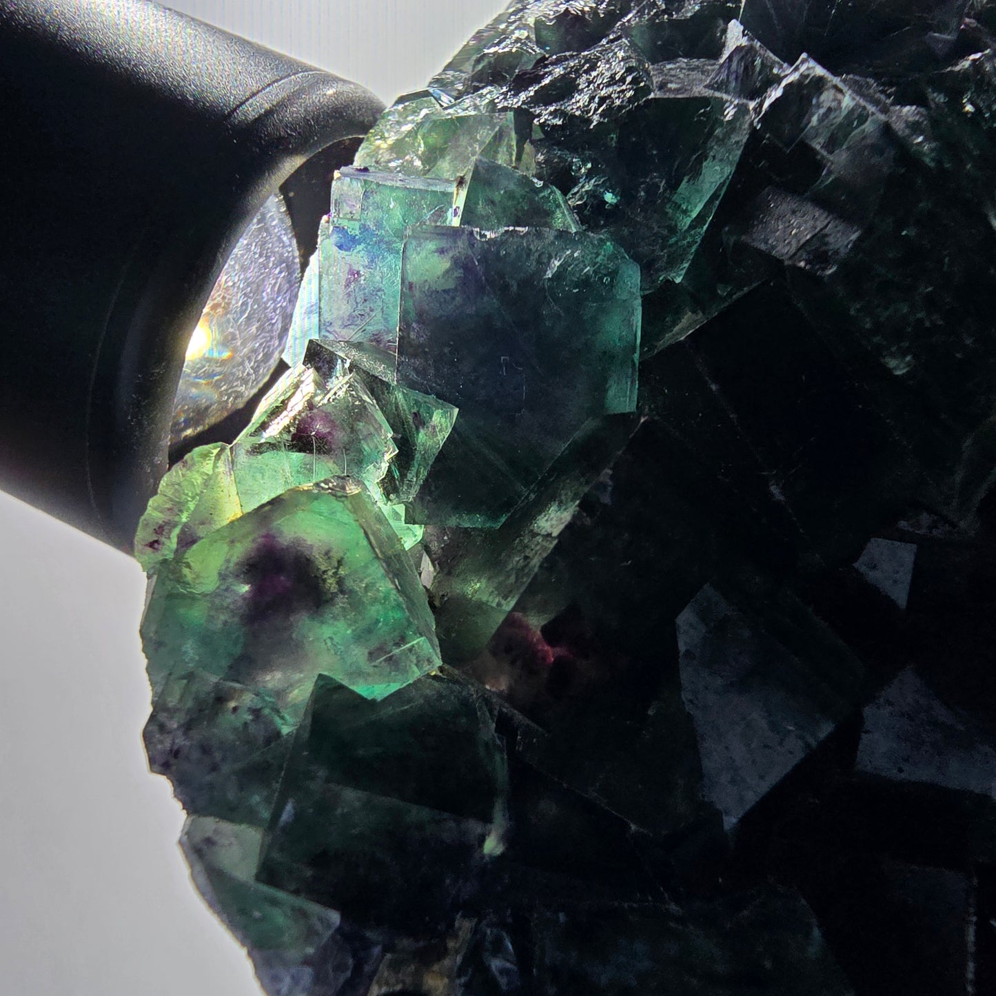 Phantom Fluorit Würfel Stufe, grün lila Okorusu, Namibia 93*64*27mm #13071