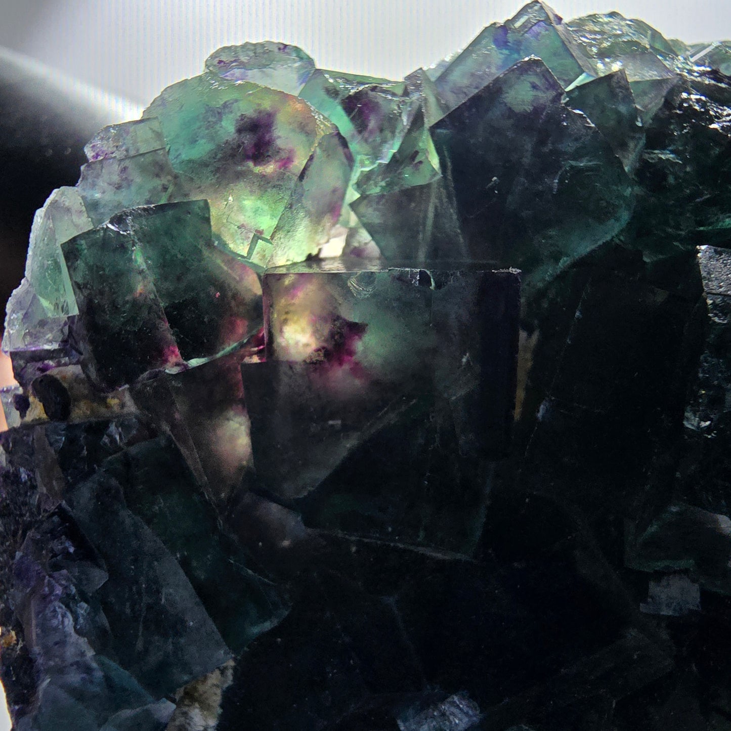 Phantom Fluorit Würfel Stufe, grün lila Okorusu, Namibia 93*64*27mm #13071