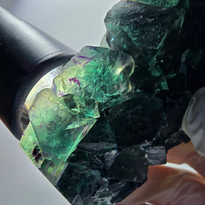 Phantom Fluorit Würfel Stufe, grün lila Okorusu, Namibia 93*64*27mm #13071