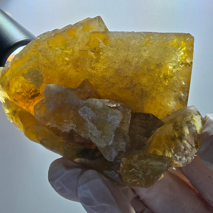 Große Phantom Fluorit Würfel Stufe, gelb grün Okorusu, Namibia 79*47*47mm #13072