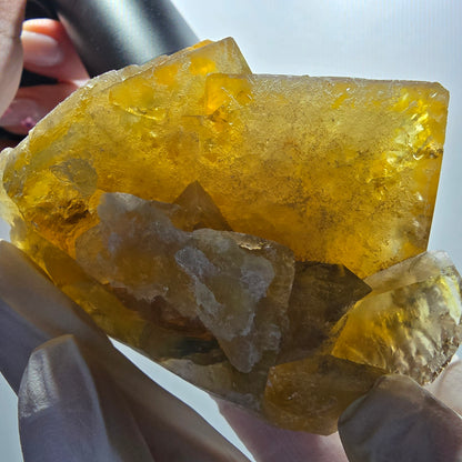 Große Phantom Fluorit Würfel Stufe, gelb grün Okorusu, Namibia 79*47*47mm #13072