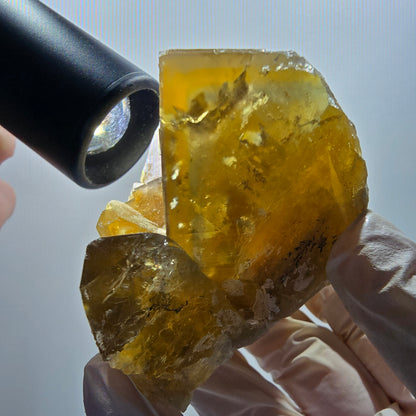 Große Phantom Fluorit Würfel Stufe, gelb grün Okorusu, Namibia 79*47*47mm #13072
