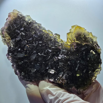 Große Phantom Fluorit Würfel Stufe, gelb lila Okorusu, Namibia 137*85*38mm #13073