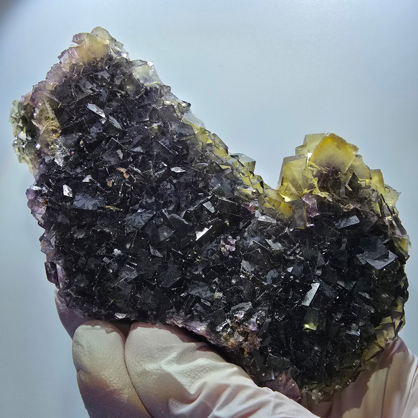 Große Phantom Fluorit Würfel Stufe, gelb lila Okorusu, Namibia 137*85*38mm #13073